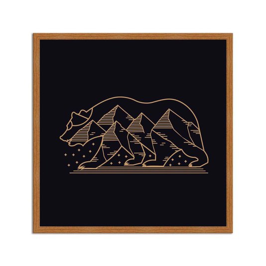 Quadro Decorativo Lobo e Montanha