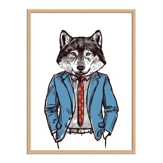 Quadro Decorativo Lobo Hipster