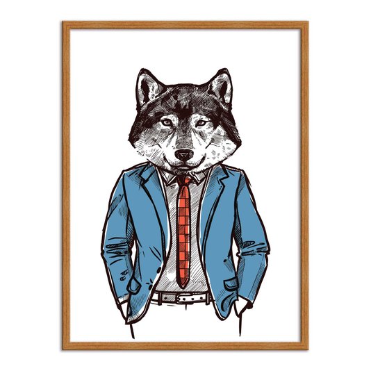 Quadro Decorativo Lobo Hipster