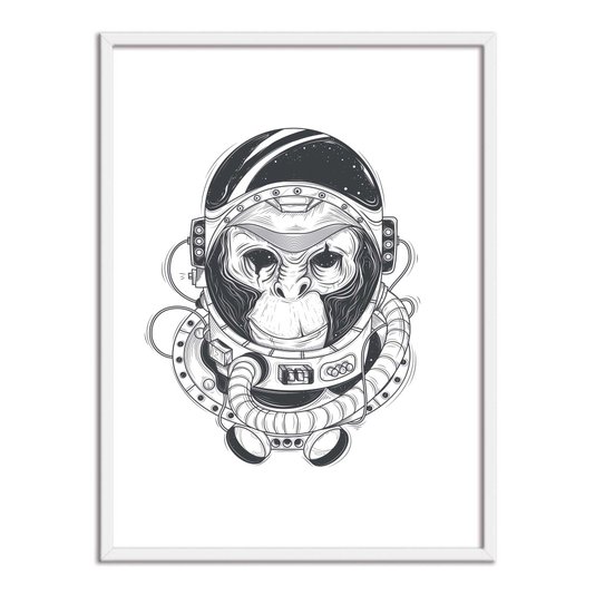 Quadro Decorativo Macaco Astronauta