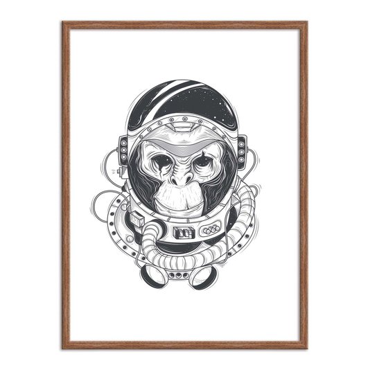 Quadro Decorativo Macaco Astronauta