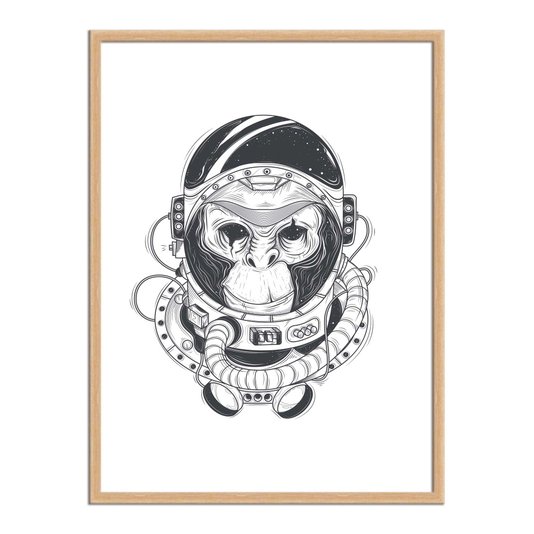 Quadro Decorativo Macaco Astronauta