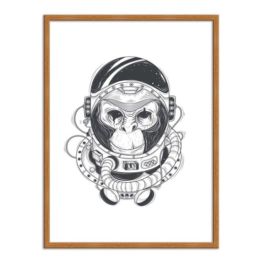 Quadro Decorativo Macaco Astronauta