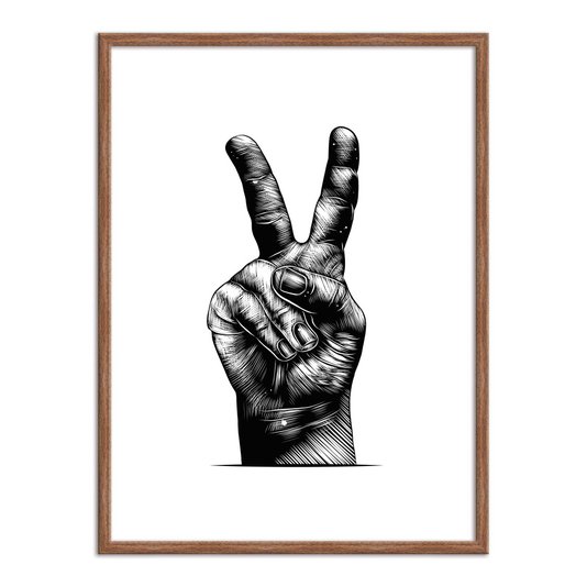 Quadro Decorativo Mão Paz e Amor