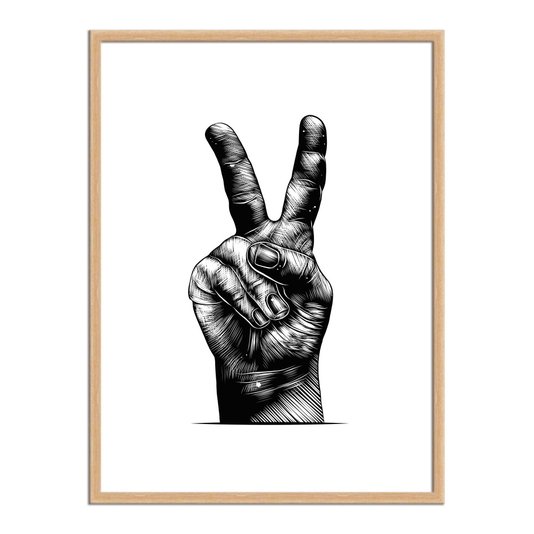 Quadro Decorativo Mão Paz e Amor