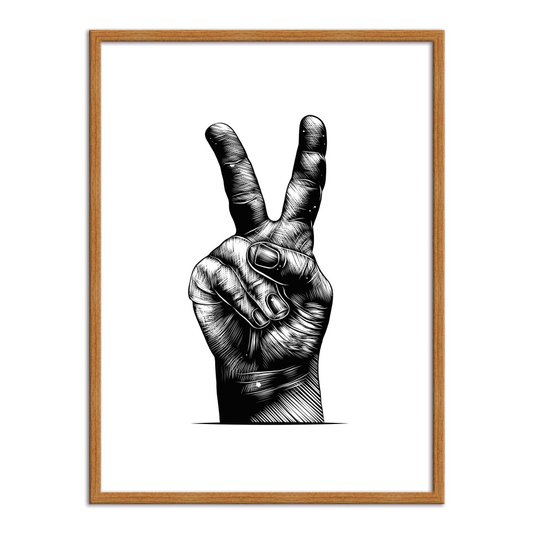 Quadro Decorativo Mão Paz e Amor