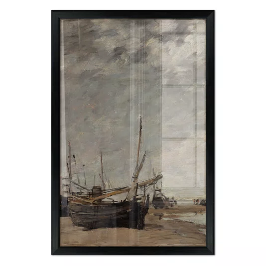 Quadro Decorativo "Maré Baixa, Veleiros Encalhados" de Eugène Boudin
