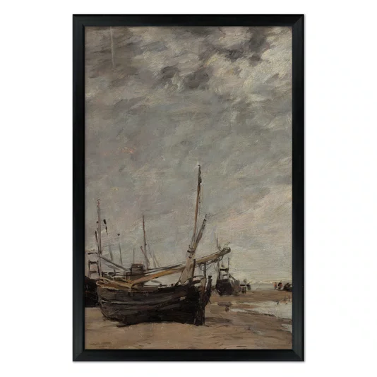 Quadro Decorativo "Maré Baixa, Veleiros Encalhados" de Eugène Boudin