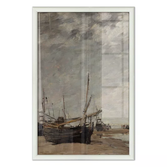 Quadro Decorativo "Maré Baixa, Veleiros Encalhados" de Eugène Boudin