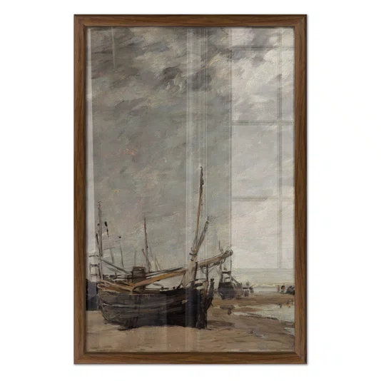 Quadro Decorativo "Maré Baixa, Veleiros Encalhados" de Eugène Boudin