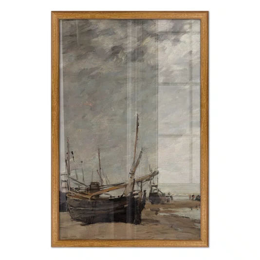 Quadro Decorativo "Maré Baixa, Veleiros Encalhados" de Eugène Boudin