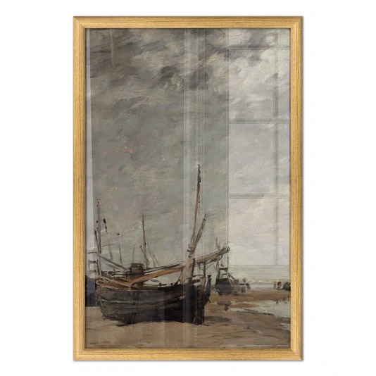 Quadro Decorativo "Maré Baixa, Veleiros Encalhados" de Eugène Boudin