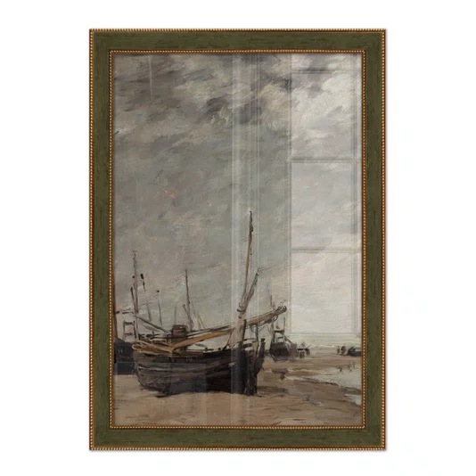Quadro Decorativo "Maré Baixa, Veleiros Encalhados" de Eugène Boudin