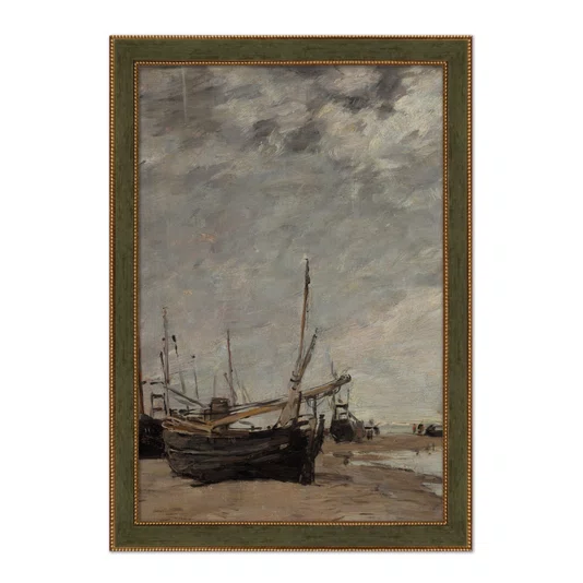 Quadro Decorativo "Maré Baixa, Veleiros Encalhados" de Eugène Boudin