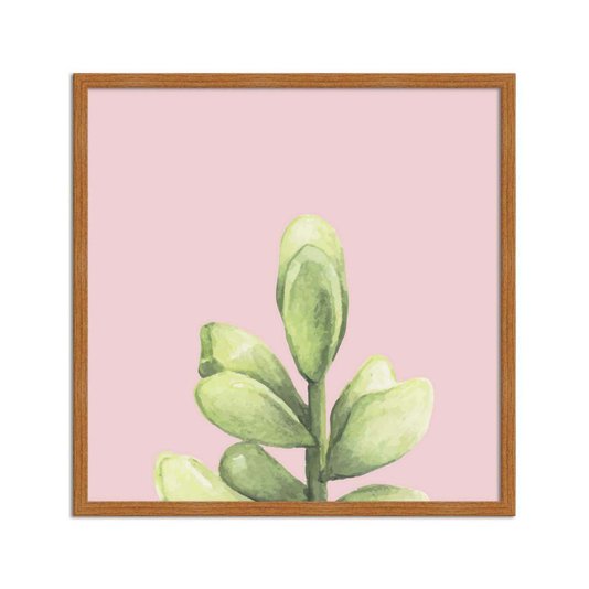 Quadro Decorativo Mini Suculenta Verde Fundo Rosa Q3194_1
