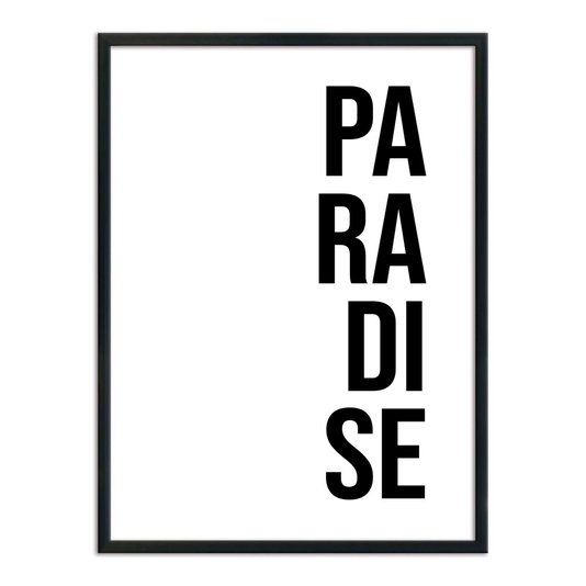 Quadro Decorativo Minimalista Palavra Paradise