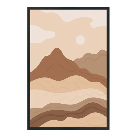 Quadro Decorativo Montanhas Paisagem Estilo Boho