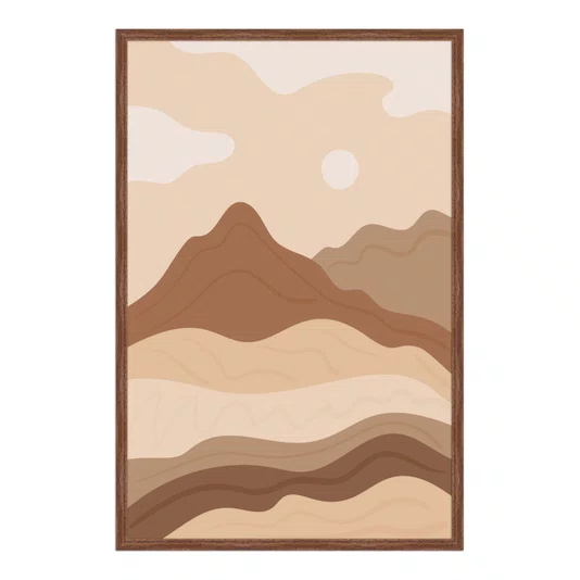 Quadro Decorativo Montanhas Paisagem Estilo Boho