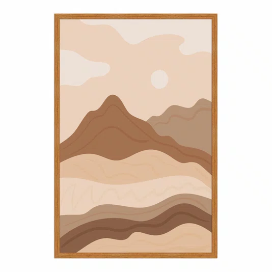 Quadro Decorativo Montanhas Paisagem Estilo Boho