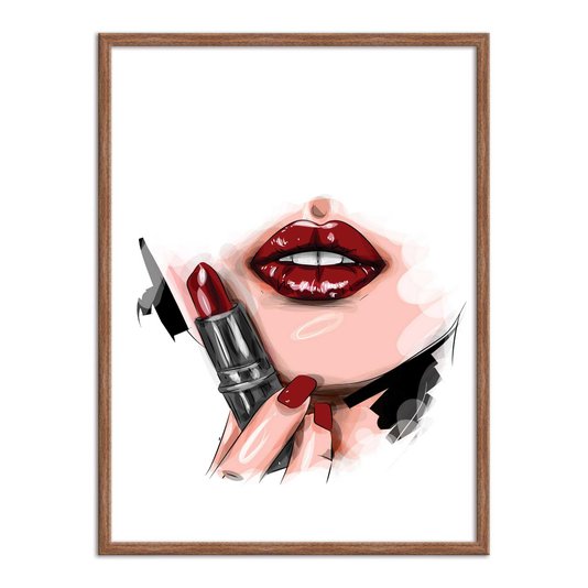 Quadro Decorativo Mulher Com Batom