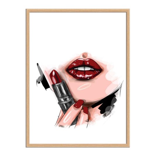 Quadro Decorativo Mulher Com Batom
