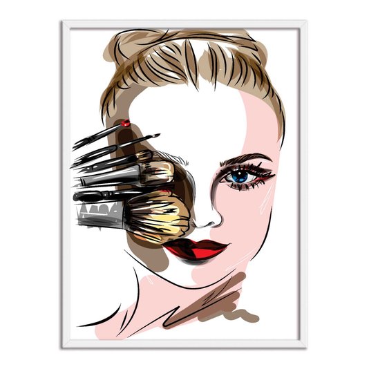 Quadro Decorativo Mulher Com Pincéis