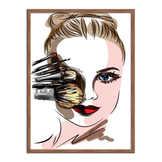 Quadro Decorativo Mulher Com Pincéis