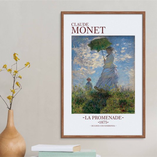 Quadro Decorativo Mulher com Sombrinha de Claude Monet