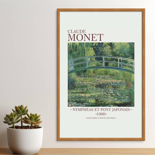 Quadro Decorativo Nenúfares e Ponte Japonesa de Claude Monet