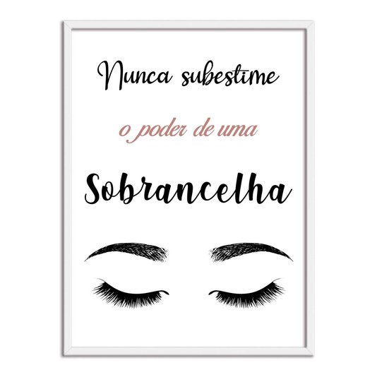 Quadro Decorativo Nunca Subestime O Poder De Uma Sobrancelha