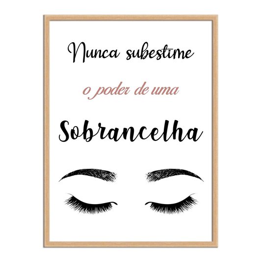 Quadro Decorativo Nunca Subestime O Poder De Uma Sobrancelha