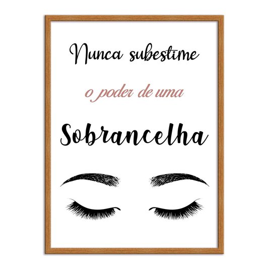 Quadro Decorativo Nunca Subestime O Poder De Uma Sobrancelha