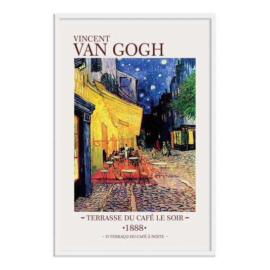 Quadro Decorativo O Terraço do Café à Noite de Van Gogh