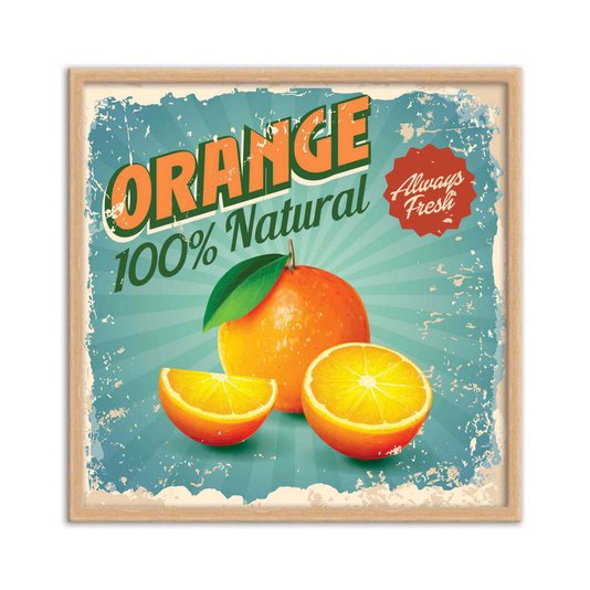 Quadro Decorativo Orange 100% Natural Always Fresh