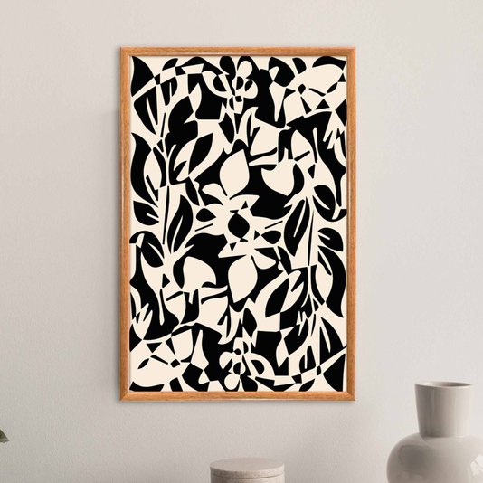 Quadro Decorativo Padrão Abstrato Estilo Japandi