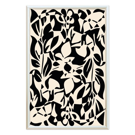 Quadro Decorativo Padrão Abstrato Estilo Japandi