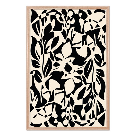 Quadro Decorativo Padrão Abstrato Estilo Japandi
