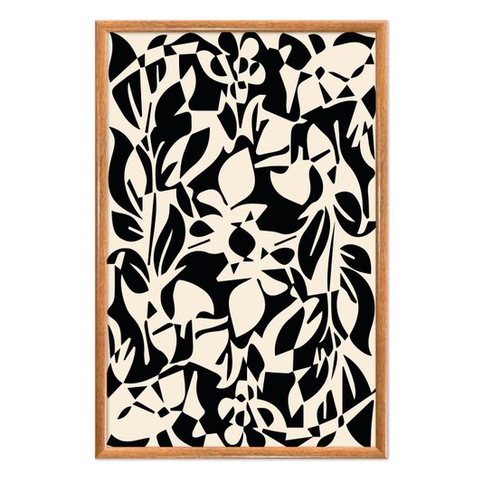 Quadro Decorativo Padrão Abstrato Estilo Japandi
