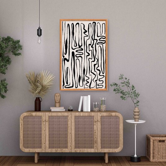 Quadro Decorativo Padrão Abstrato Minimalista Estilo Japandi