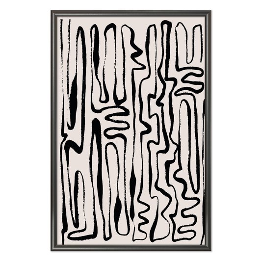 Quadro Decorativo Padrão Abstrato Minimalista Estilo Japandi