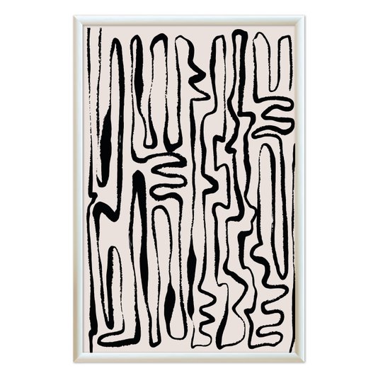 Quadro Decorativo Padrão Abstrato Minimalista Estilo Japandi