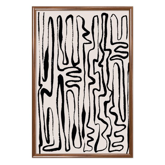 Quadro Decorativo Padrão Abstrato Minimalista Estilo Japandi