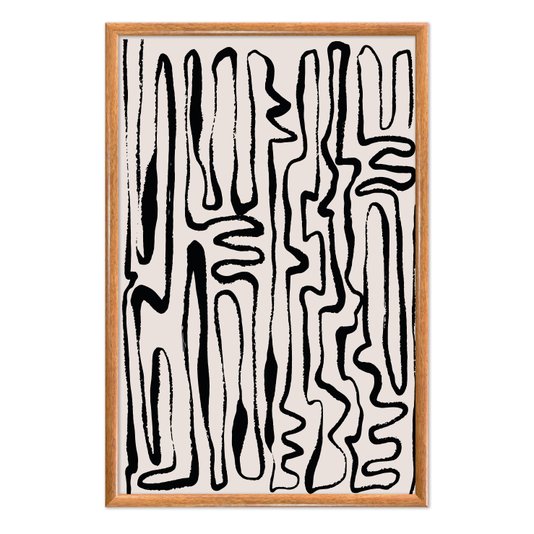 Quadro Decorativo Padrão Abstrato Minimalista Estilo Japandi