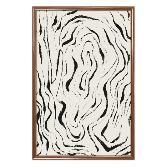 Quadro Decorativo Padrão De Curvas Abstrato  Estilo Japandi