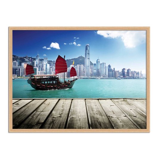 Quadro Decorativo Paisagem com Embarcação
