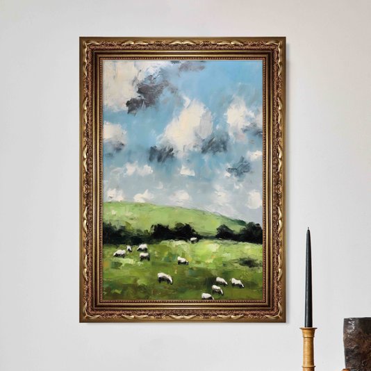Quadro Decorativo Pastagens E Animais Vintage Farmhouse