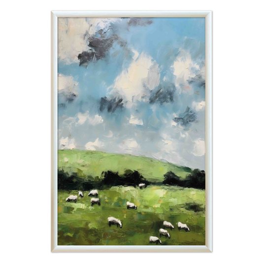 Quadro Decorativo Pastagens E Animais Vintage Farmhouse