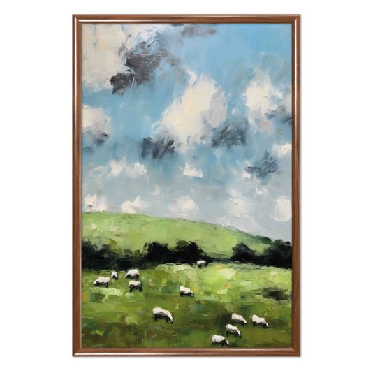 Quadro Decorativo Pastagens E Animais Vintage Farmhouse