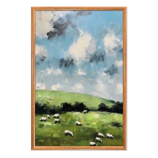 Quadro Decorativo Pastagens E Animais Vintage Farmhouse