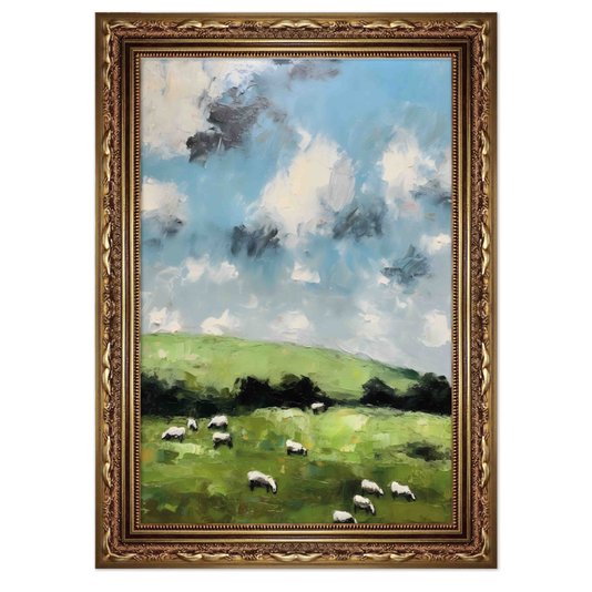 Quadro Decorativo Pastagens E Animais Vintage Farmhouse